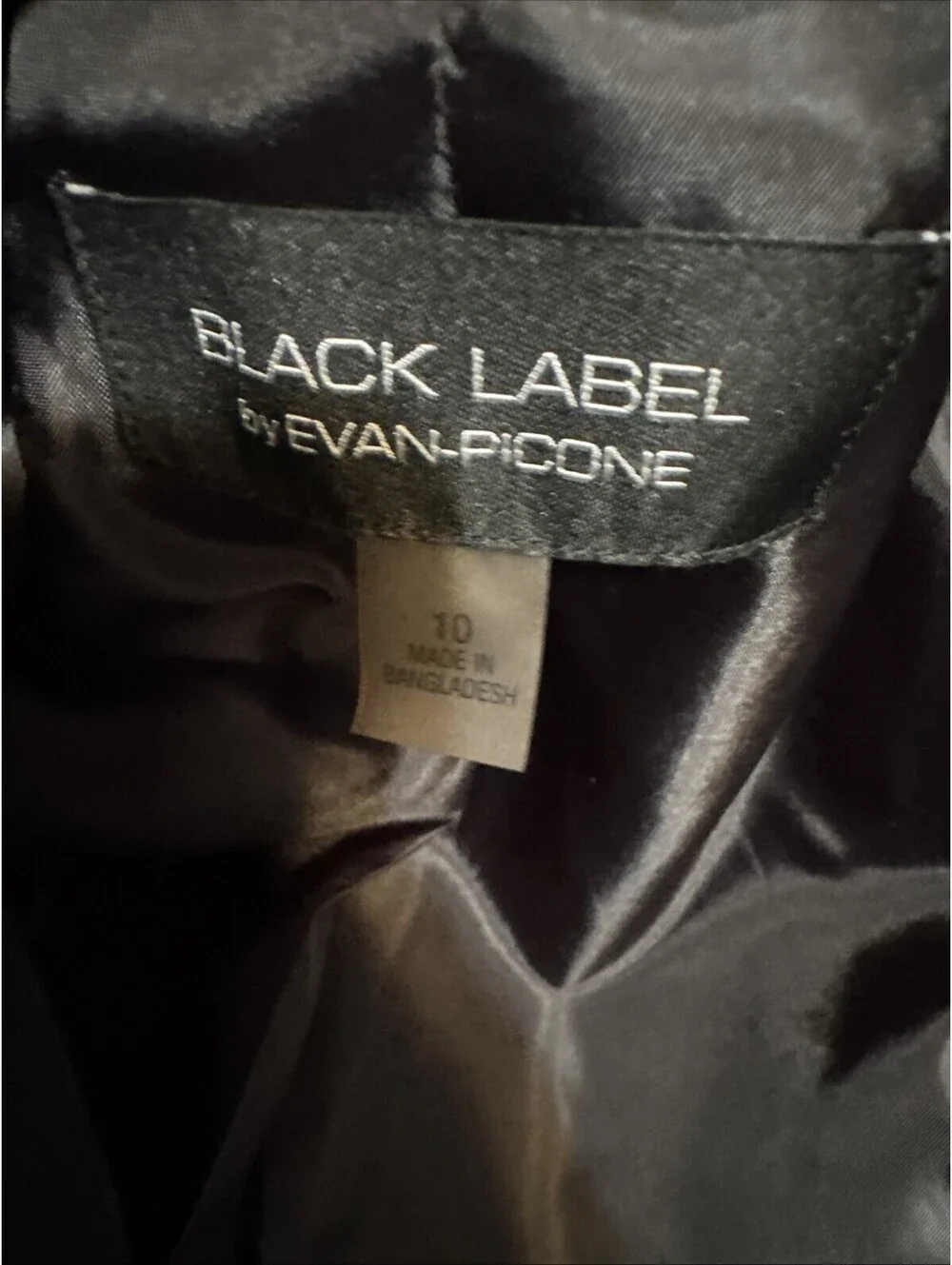 Black Label Evan-Picone 2-Piece Dress Suit Size 12 Dress / 10 Jac Black Career